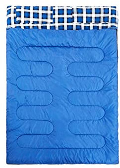 CCKUHN Schlafsäcke Outdoor-Doppelschlafsack, spleißbarer Umschlag, tragbarer Baumwollschlafsack für Frühling und Herbst, Camping, Wandern (blau, 3200 g, Einheitsgröße)