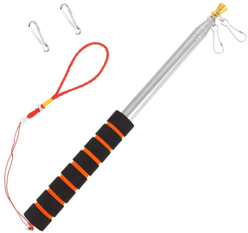 Shinkito 3 m Teleskop-Fahnenmast mit Clips, tragbar, Teleskop-Banner, Flaggenmast, Teleskop-Lehrer, Führer, Flaggenmast für Festival, Tourführer, Lehrer