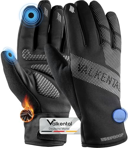 Valkental wasserdichte Fahrradhandschuhe GloRider, Unisex | Wasserdicht mit 3M Isolation, gepolstert & griffig, als Winter- & Übergangshandschuh, mit Touchscreen-Funktion