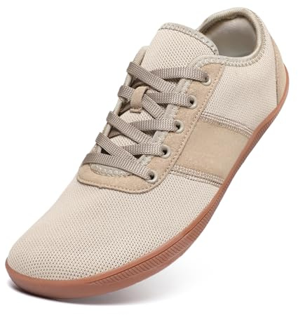 Meik Mangni barfotaskor män kvinnor bred tå låda skor minimalistiska promenadskor andningsbara sneakers terränglöparskor, storlek: 3,5-11 UK, Brun, 37.5 EU