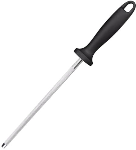FRLONE Knife Sharpener, 8-inch Carbon Steel Professional Sharpening Steel with Hanging Holes, Used for Daily Maintenance of Kitchen Knives.