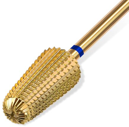 CGBE 5-in-1 Punte Fresa Unghie, Punta Fresa Unghie de Carburo di Tungsteno per Rimuovere Gel Acrilico Cuticola, 3/32 Pollici Punta Fresa Rimozione Gel, Strumenti per Manicure e Pedicure, Oro