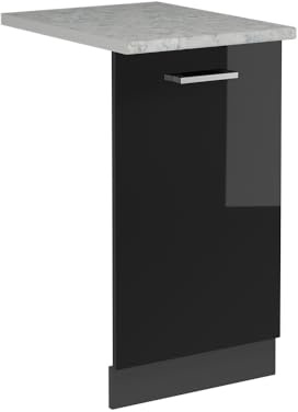 Vicco Pannello frontale della lavastoviglie R-Line, Nero lucido, 45 cm, PL Marmo