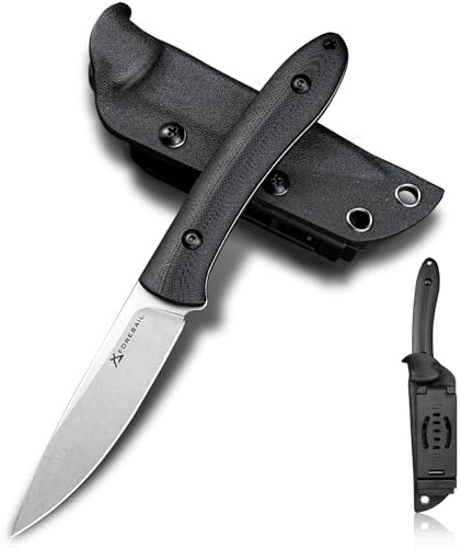 FORESAIL Robustes EDC Feststehendes Messer,8.3CM DC53 Stahl Klinge,G10 Griff,Inklusive Kydex Scheide,Universelles Gebrauchsmesser für Camping,Wandern,Outdoor-Aktivitäten und täglichen Einsatz
