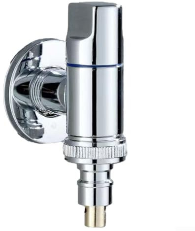 DAZZLEEX Waschmaschinen-Wasserhahn, automatisches Wasserstoppventil, für 4-Punkt- und 6-Punkt-Anschlüsse für Waschmaschinen und Haushaltsgebrauch, 11 x 8 x 4 cm/11 x 8 x 7 cm (Einzelauslass