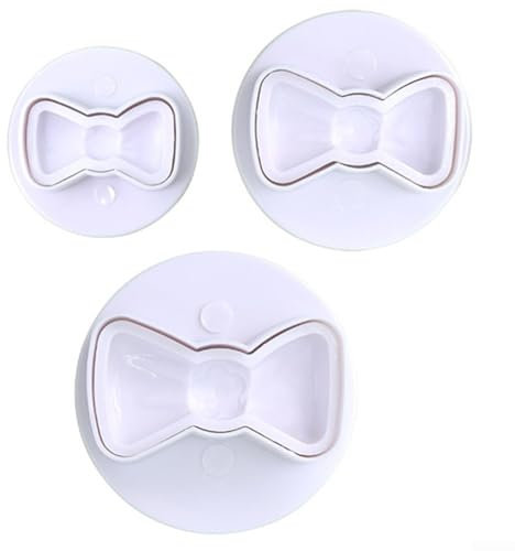 Juego de 3 mini cortadores de fondant con lazo para decoración de pasteles y manualidades