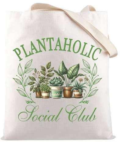 Plantaholic Social Club Tote Bag Gift Houseplant Lover Gift Plant Lady Plant Lover Gift (PLANTAHOLIC B UK)
