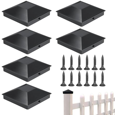 Zaunkappe - Pfostenkappen, 9cm Witterungsschutz für Pfosten - 6 Stück UV beständige 4x4 Kappen aus PP für Holzpfosten mit stilvollem Design, ideal für Garten, Terrasse, & einfache Montage