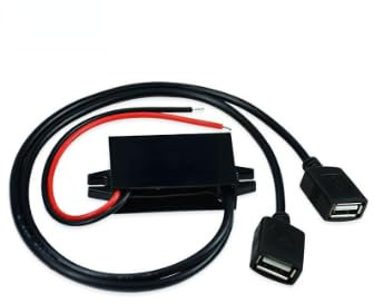 Toaluea Adattatore USB da 12V a 5V, Convertitore Buck 12W 3A, Stabilizzatore di Tensione Impermeabile IP67, DC-DC Trasformatore di Alimentatore Doppiausb per Auto