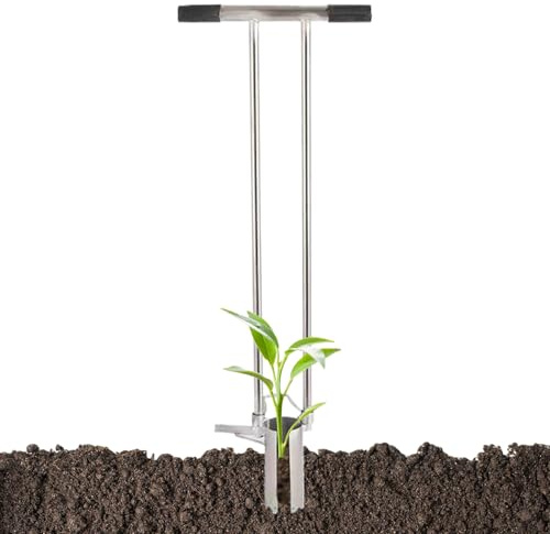 Fioriera per bulbi – Trapiantatore di bulbi con manico lungo | Trapiantatore per piante con manico da giardinaggio | trapiantatore di piante, estirpatore per zolle, strumento per piantare verdure (7