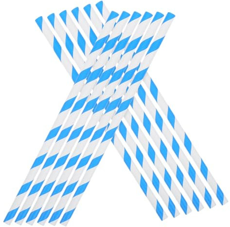 OUNONA 50pcs Blue White Cotton Candy Paper Sticks Heavy Duty Accessories for Automatic Machines for Parties Events Commercial Use Versatile Cake Sucker Sticks