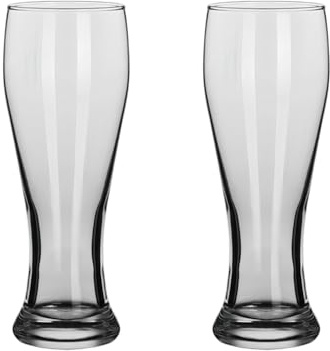 Juego de 2 vasos de cerveza altos, base pesada, vasos de cerveza transparentes de cristal, tazas, cristalería clásica para el hogar, restaurantes, fiestas, bodas, 16 onzas (18oz clear, 2pcs)