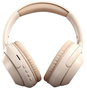 Ouitble Over-Ear Bluetooth Headphones, Deep Bass Wireless Headphones with 3.5 mm Jack Plug Bluetooth 5.3 Wireless Headphones for Travel, Sports, Office, Mobile Phone, PC (Khaki)