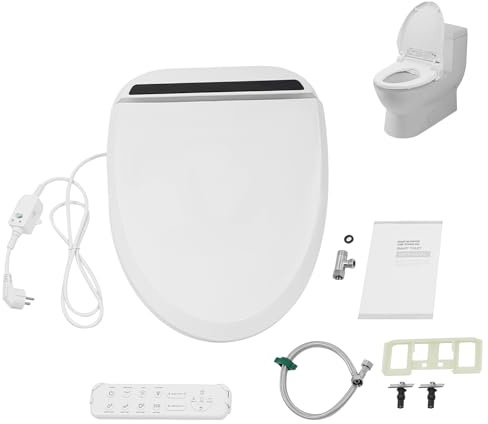 Toilettendeckel, 1350W 220V Elektrischer Bidet Sitz mit Fernbedienung, Turbo-Spülung, Kinderwaschgang, Beheizter Toilettensitz, IPX4