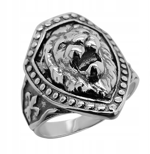 Ulex Premium 925 Sterling Silber Ringe Herren Siegelring Löwe In Schild Oxidiert Poliert Mutig Stark Symbolik Handgefertigt Mode Schmuck Größe 67