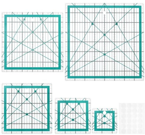 QWORK® Patchwork Lineal, 2.5/3.5/5/6/8, Acryl-Nählineal für DIY-Quilten und präzises Schneiden, 5 Stück