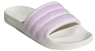 adidas Noshower Damen Badelatschen Slides (white/lila, EU Schuhgrößensystem, Erwachsene, Numerisch, M, 38)