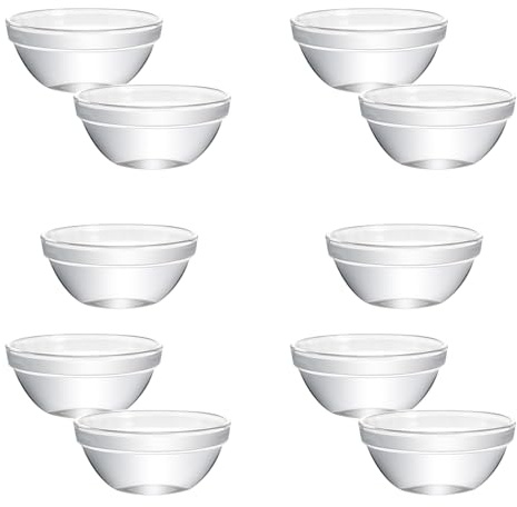 Luxshiny Lot de 10 Petits Bols en Verre Transparent 45Ml Résistants aux Hautes Températures pour Gelées et Salades Adaptés la Cuisine