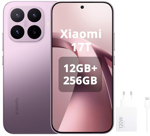 XIAOMI 17T 12+256GB Smartphone,Teleobiettivo 5X fino a 120X Zoom, AMOLED 6.59 120Hz 1.5K, 6500mAh, IP68, MediaTek Dimensity 8500-Ultra, Viola, Non Include Caricatore, Caricatore 120W incluso
