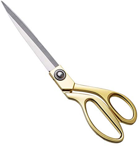 10.5 inch Fabric Tailors Scissors Gold Stainless Steel Sharp Dressmaker Scissors Strong Long Large Kitchen Heavy Duty Multi Purpose Shears for Sewing Craft Kitchen Office Paper Carboard Adult