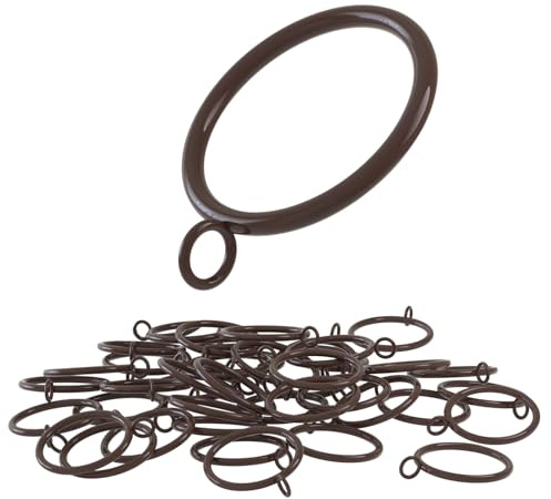 42 PCS Curtain Rings, 1.5 Inch Cocoa Tone Metal Curtain Drape Sliding Eyelet Rings-Hanging Rings for Curtains and Rods, Fits Up to 1 1/4-Inch Rod(Clips Not Included)