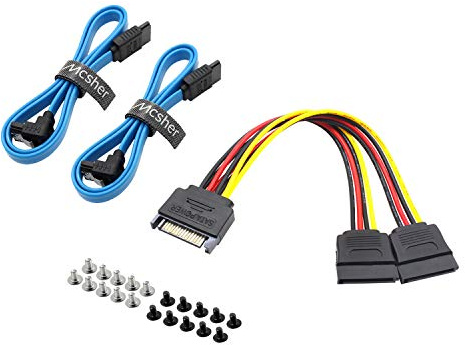 20 Inch 6Gbps SATA 3.0 SSD HDD Data Cable SATA Power Splitter Cord Set for SSD HDD SATA Hard Disk Drive