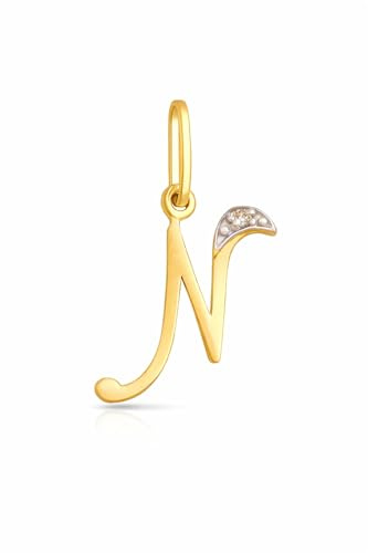 Rodium – Buchstabenanhänger aus 585 Gold mit Zirkonia – Bicolor Charm mit Karabinerverschluss für Halskette oder Armband – Geschenk für Damen