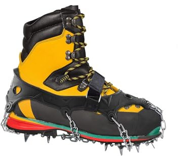 Schuh-Spikes für Schnee und Glatteis. Steigeisen, Grödel mit Krallen aus Stahl. 20 Zähne für Outdoor-Sport, Wanderungen, Spazieren im Winter (M: 35-39)
