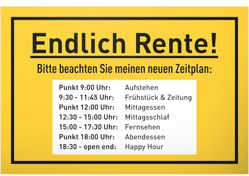 DankeDir! Rente Zeitplan - Schild Spruch lustig - Geschenk Renteneintritt Rentner Ruhestand Kollege Männer - Geschenkidee Karte Pensionierung Abschied Verabschiedung Deko