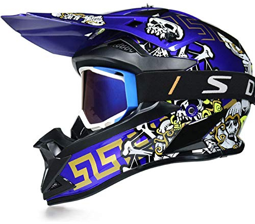 Casco Todoterreno, Casco Integral de Motocross para Motocicleta, para Downhill Dirt Bike, BMX, ATV, Motocicleta, MTB para jóvenes, Adultos, niños, Aprobado por Dot (S, M, L, XL)