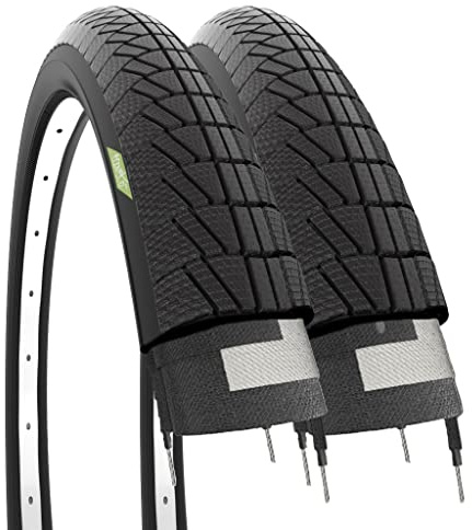 2 neumáticos de Goma Negros de 20 x 1,75 (47-406) para Bicicleta de la Ciudad BMX Carretera niño