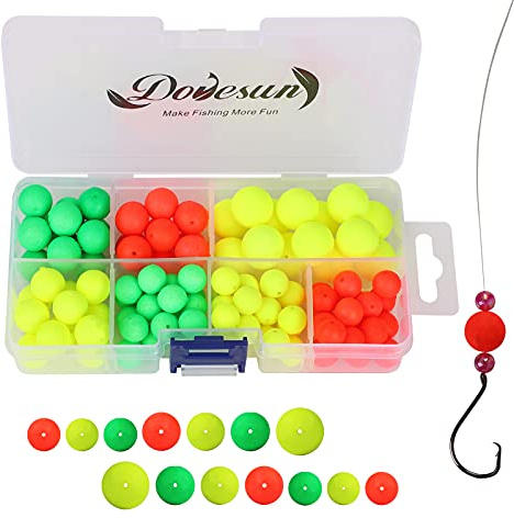 Dovesun 220/104/80/54pcs Schaumstoff Schwimmer Pompano Rigs Angeln Rig Schwimmer Fliegenfischen Schwimmer helle Farbe rund, Kugel, zylindrisch mit Tackle Box