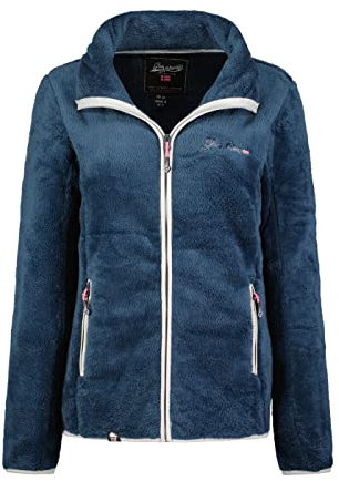 Geographical Norway Unique Lady - Fleece Fine Frauen Warm Fermetur Zip - Jacke Herbst Winter Frühling Warm Frauen - Long Sleeve Pullover Pelz Weich Komfort Outdoor (Marineblau M)