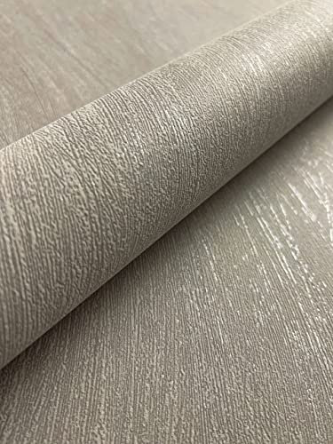 NEWROOM Papier peint Marron Bandes Intissé - Moderne Taupe Ligne Vagues Maison de Campagne