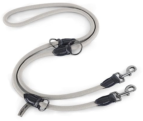 Wolfone Doppelendig Hand frei Hochbelastbar Einstellbar Seil-Hundeleine, gut für Spaziergänge, Camping, passend für große, mittlere und kleine Hunde 2,1M Hellgrün