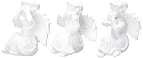 GOOHOCHY 3pezzi Statue Di Angeli in Gesso Da Decorazioni Vintage Per Libreria e Studio Ornamento Statua Di Angelo Adorabile