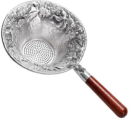 MAGICLULU 1Stk Tee auslaufen teesiebe teeeier Tee Sieb Teefilter Tee Sieb Teesieb Holzgriff zubehör langen Griff Filtersieb Bubble-Tee-Kugel feinmaschig reisen Teezubereiter Zinn