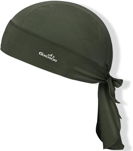 GXCROR Gorro bandana para bicicleta, transpirable, absorbe el sudor, Verde militar, Talla única