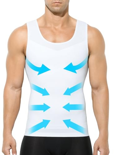 Casey Kevin Canotta Compressione Uomo Shapewear, Canotta Contenitiva Maglia Contenitiva Uomo Snellente Intimo Fitness Dimagrante Fascia Pancia Canottiera, L