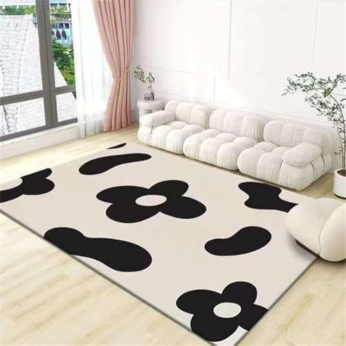 AITROMNI Teppichboden Auslegware Teppich Bettvorleger Superweicher, Rutschfester Schlafzimmerteppich, leicht zu reinigen, Blumenmuster-Dekor Vorzimmer 140X300CM