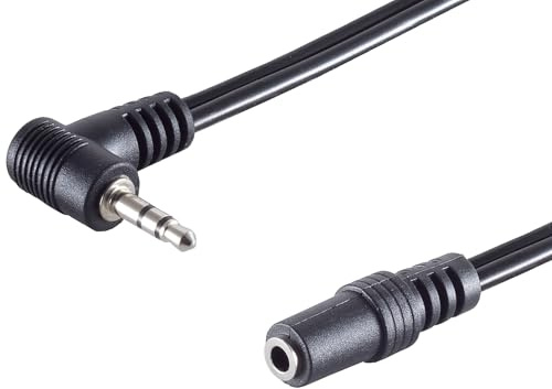 1aTTack.de 1 x 0,2 m – Noir – Fiche jack coudée 2,5 mm vers prise jack 3,5 mm stéréo – Connecteurs moulés – Contacts nickelés – Parfait pour les écouteurs HiFi et appareils audio