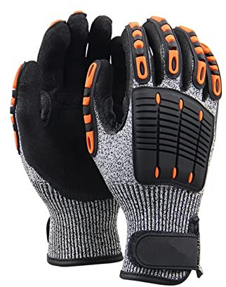 Gants de Travail, 1 paire de gants de travail de protection anti-vibration résistants aux coupures for mécaniciens for l'industrie de la construction résistante à l'huile s'appliquent à la sculpture s