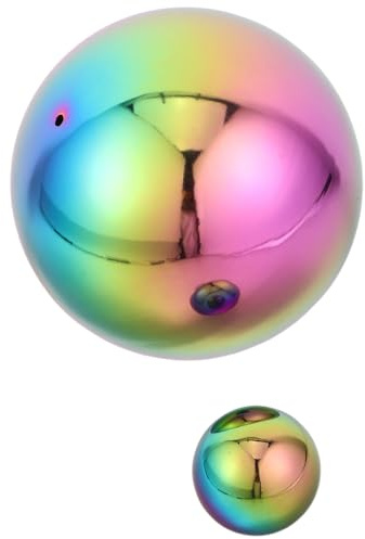 BESPORTBLE 2 Stück Reflektierende Weihnachtskugeln Aus Edelstahl, Bunte Hängende Metallkugel, Mall-Dekoration, Hohles Design Für Gartendekoration Im Innen- Und Außenbereich