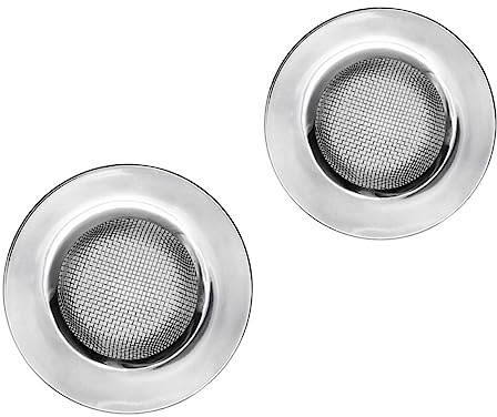 Tofficu 2 pièces Filtre Évier Inoxydable Crépine Vidange Amovible Obstruction Panier Drainage Cuisine et Salle de Bain Déchets et Cheveux