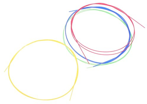 LOLIPPYY 4 Stück Bunte Nylon Ukulele Saiten Langlebig für Zupfinstrumente Installieren Kompletter Ersatz für Ukulele Saitensatz Geeignet für Anfänger und Erfahrene Spieler