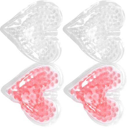 MOLUCKFU Pack de 4 Poches de Glace en Gel Cœur 8 CM Compresses Froides Réutilisables pour Blessures Sport Récupération et Soins à Domicile