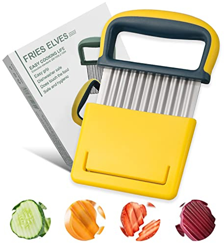 Crinkle Cutter, Stainless Steel Crinkle Chip Cutter, for Potato Chips, French Fries, Fruits and Vegetables Waves Cutting Tool