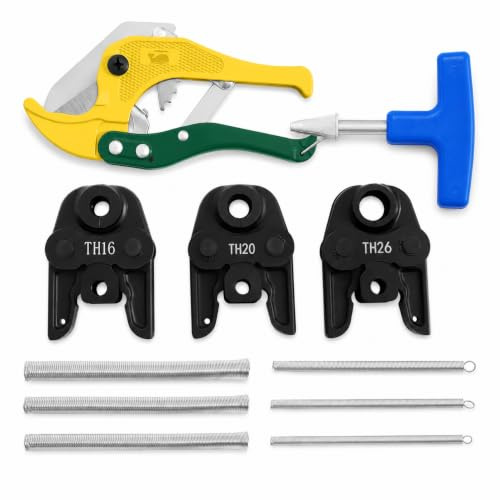 Kit de Mâchoires TH16 TH20 TH26 pour Pince à Sertir Multicouche, Outil de Sertissage Plomberie avec Coupe Tube, Expandeur et Ressorts de Cintrage pour Tuyaux PEX PER PB Aluminium Plastique
