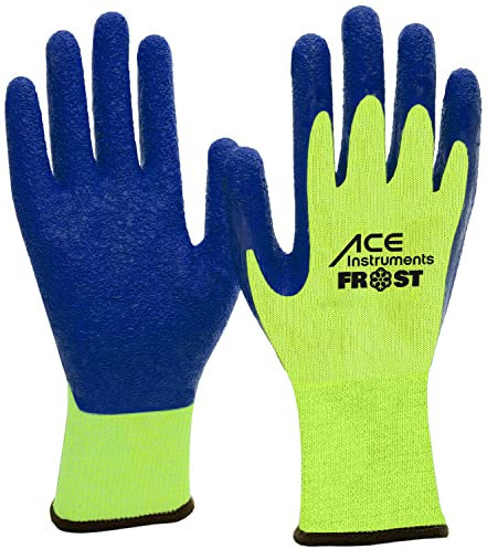 ACE Guantes trabajo invierno Frost (3 pares) EN388/511 para congeladores - protección térmica, antideslizante, buen agarre - logística, almacenamiento en frigoríficas y temperaturas bajas - L