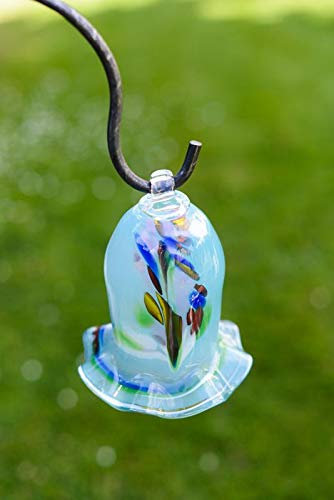 Gardecor Rosenkugel auf Stab – Handgemachte Garten Dekoration, hochwertiges Böhmlisches Glas, Winterfest, Türkis